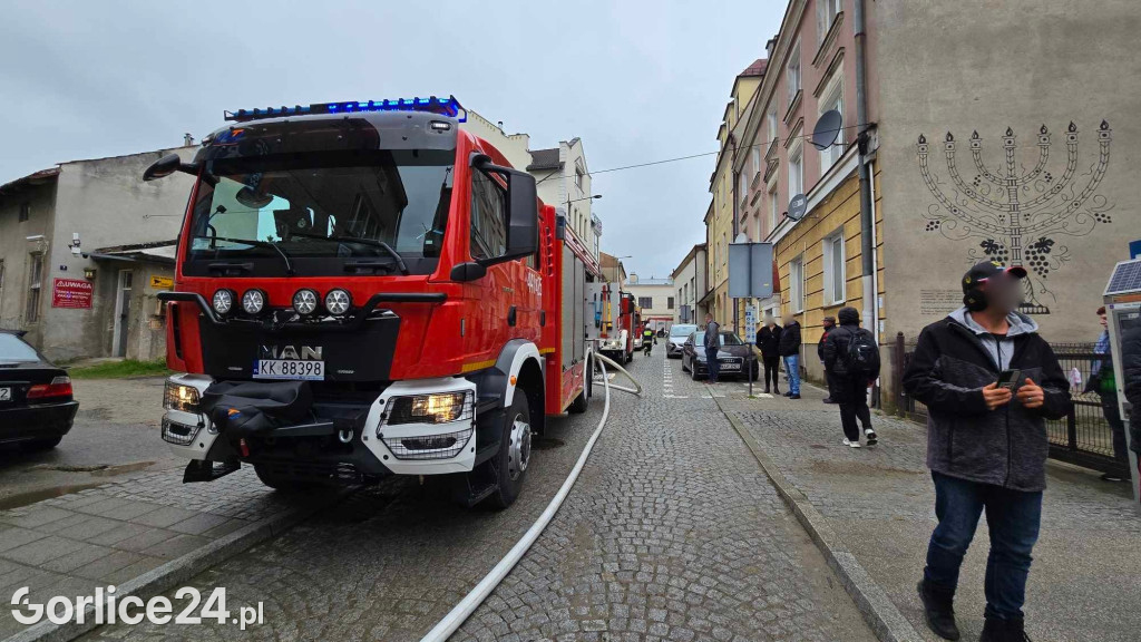 Pożar w centrum Gorlic (21.04.)