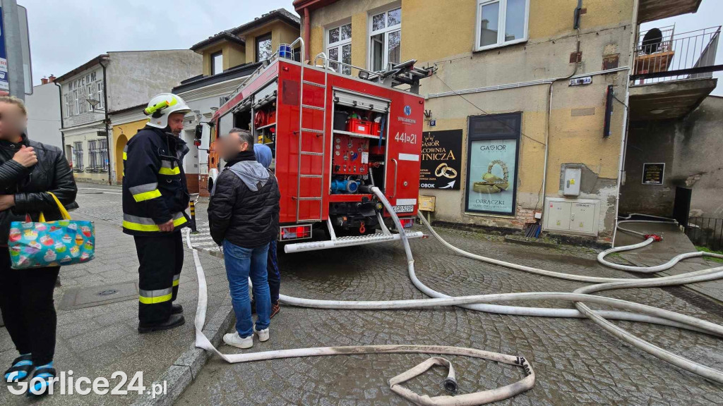 Pożar w centrum Gorlic (21.04.)