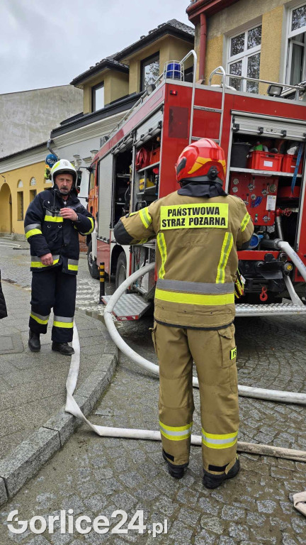Pożar w centrum Gorlic (21.04.)