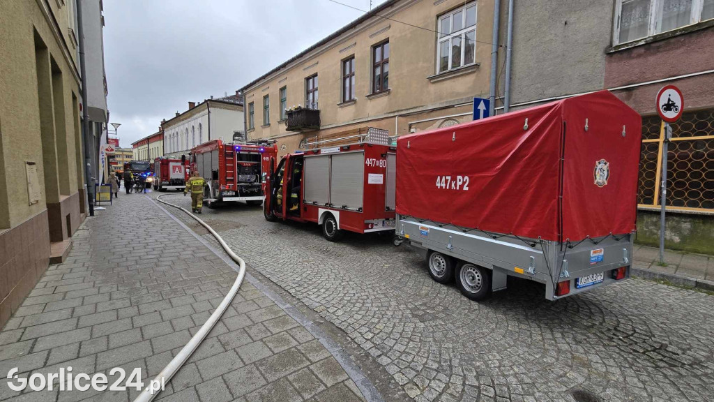 Pożar w centrum Gorlic (21.04.)