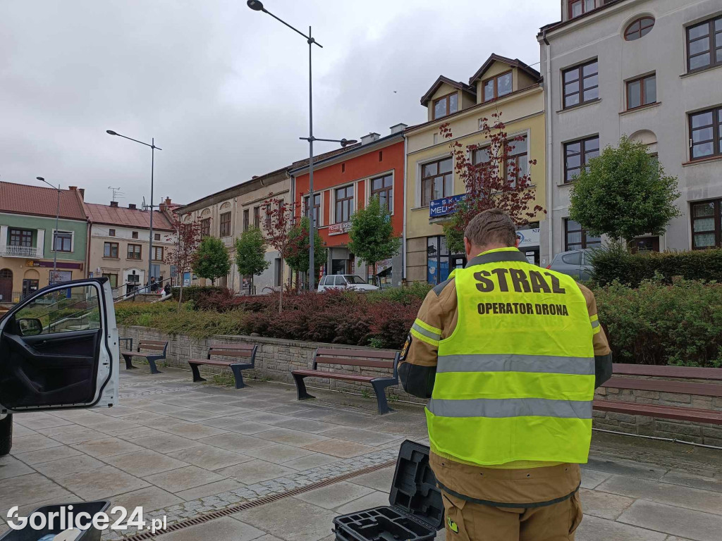 Pożar w centrum Gorlic (21.04.)