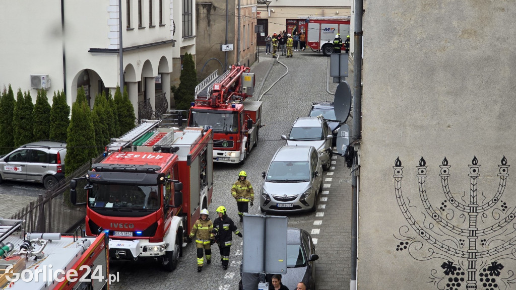 Pożar w centrum Gorlic (21.04.)