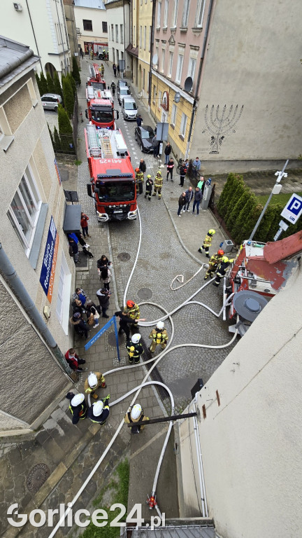 Pożar w centrum Gorlic (21.04.)
