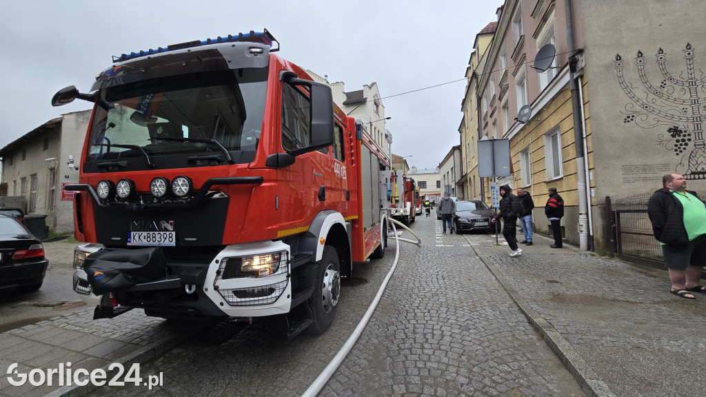 Pożar w centrum Gorlic (21.04.)