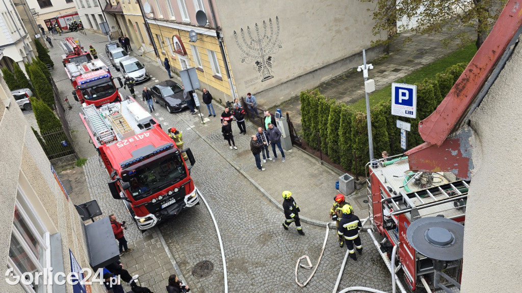 Pożar w centrum Gorlic (21.04.)