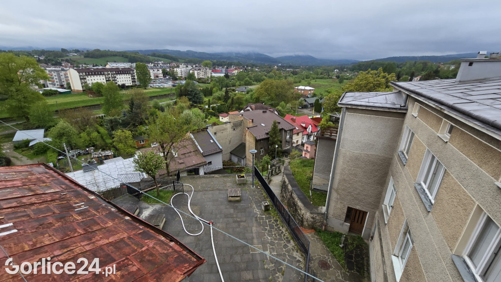 Pożar w centrum Gorlic (21.04.)