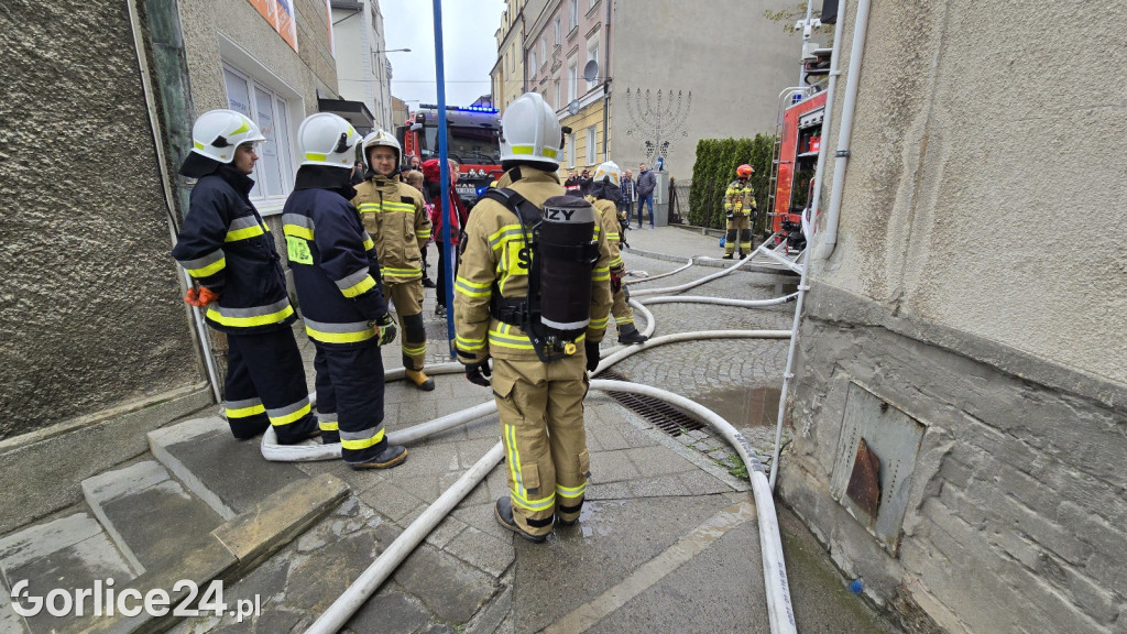 Pożar w centrum Gorlic (21.04.)
