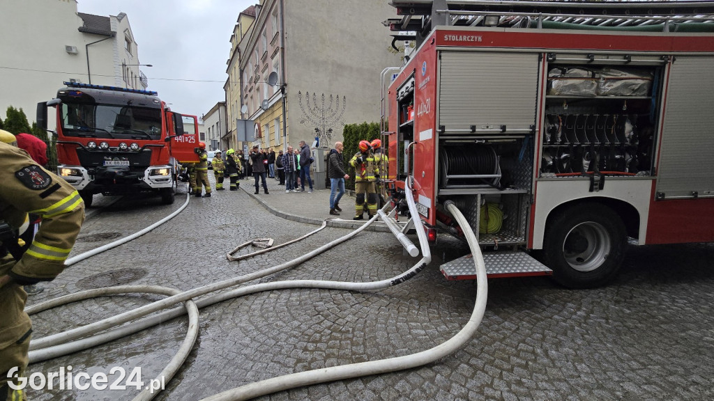 Pożar w centrum Gorlic (21.04.)