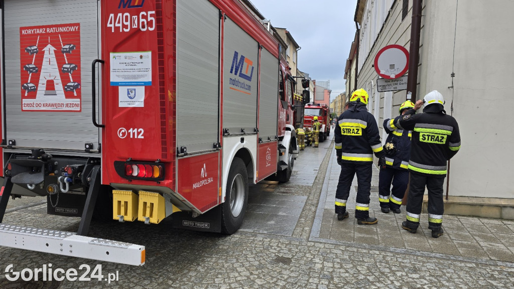 Pożar w centrum Gorlic (21.04.)