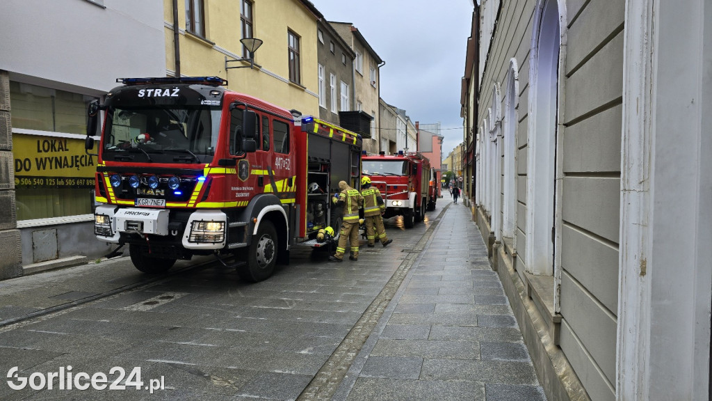 Pożar w centrum Gorlic (21.04.)
