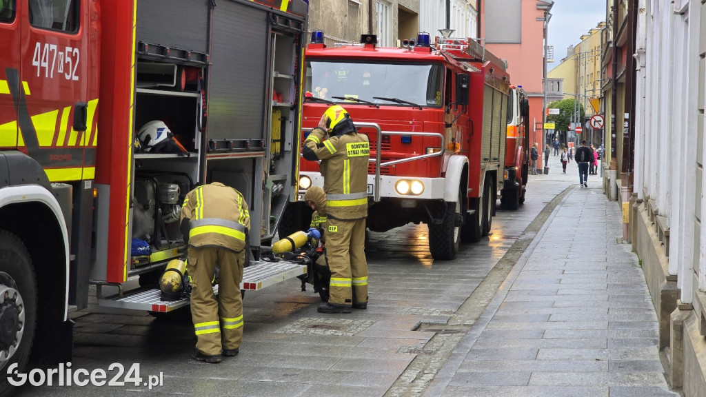 Pożar w centrum Gorlic (21.04.)
