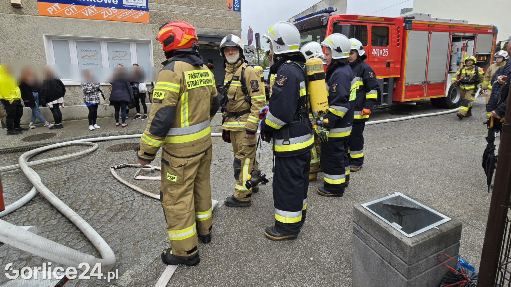 Pożar w centrum Gorlic (21.04.)