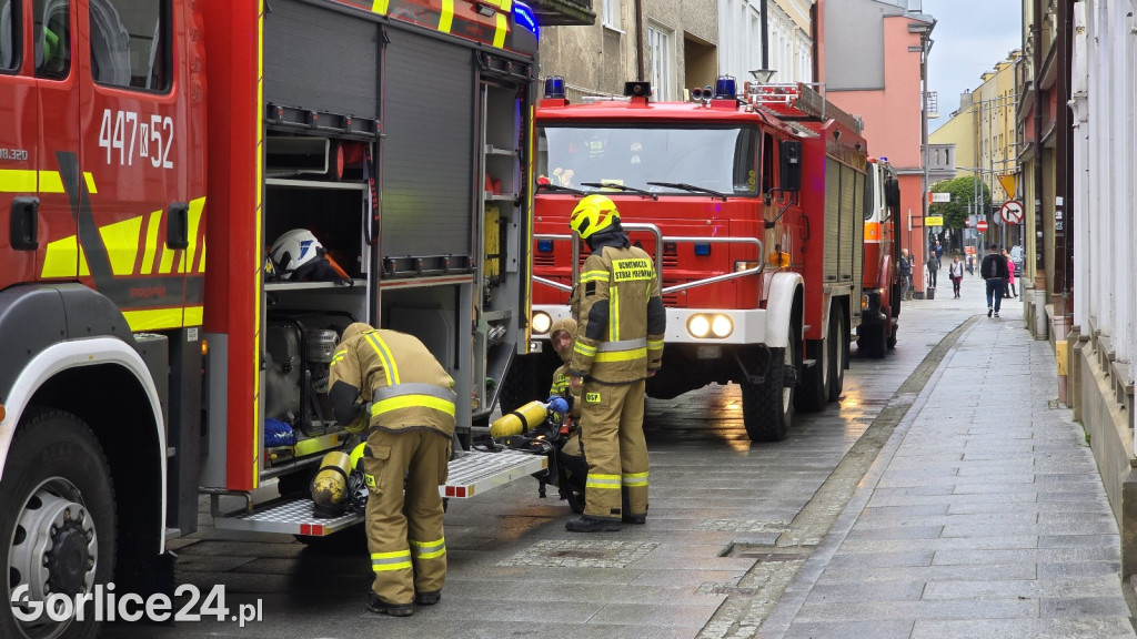 Pożar w centrum Gorlic (21.04.)