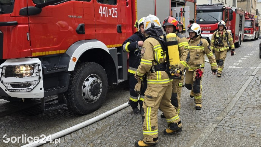 Pożar w centrum Gorlic (21.04.)