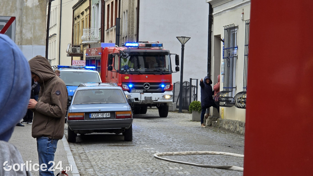 Pożar w centrum Gorlic (21.04.)
