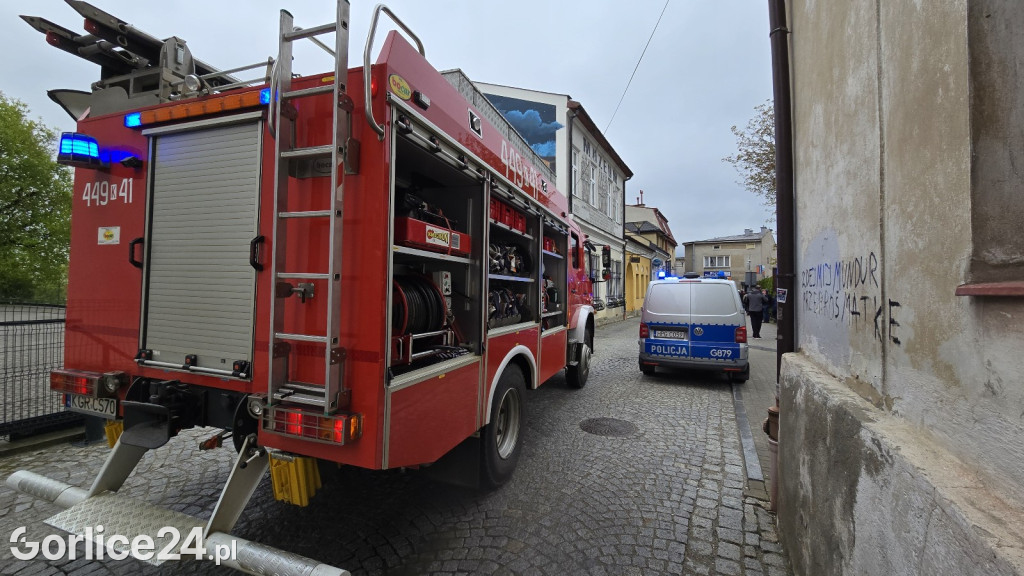 Pożar w centrum Gorlic (21.04.)