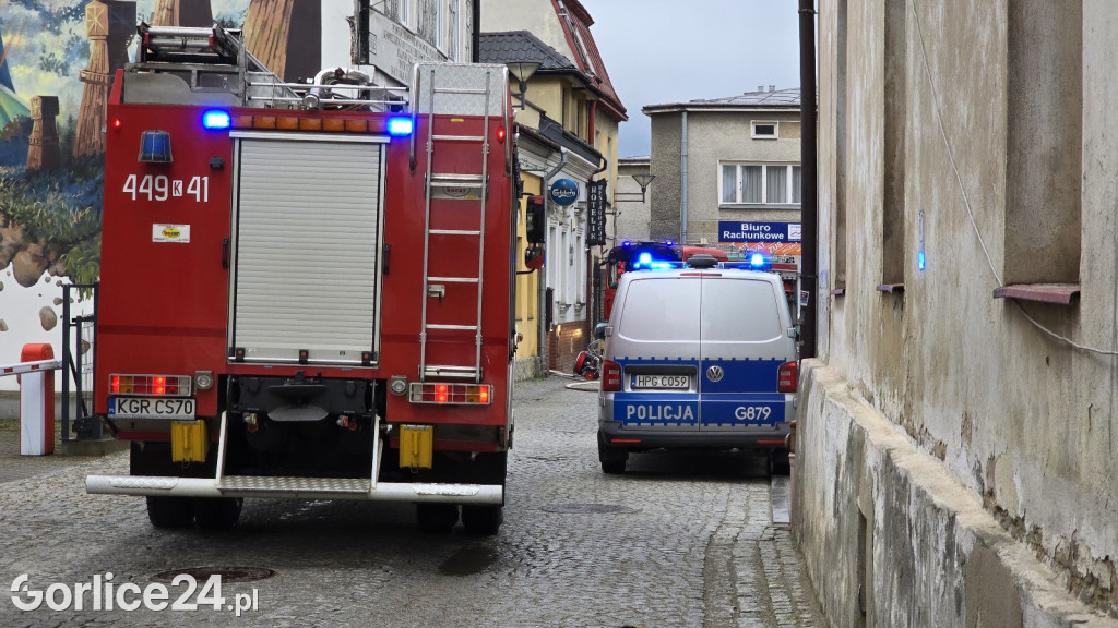 Pożar w centrum Gorlic (21.04.)