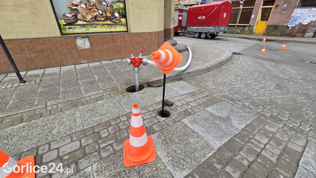 Pożar w centrum Gorlic (21.04.)