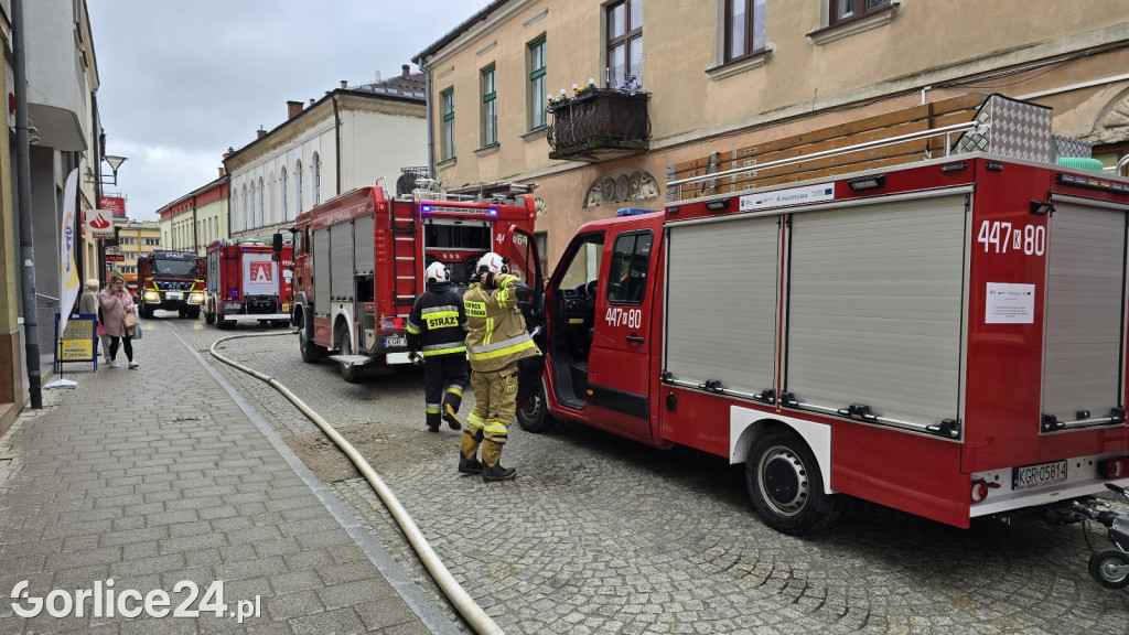 Pożar w centrum Gorlic (21.04.)
