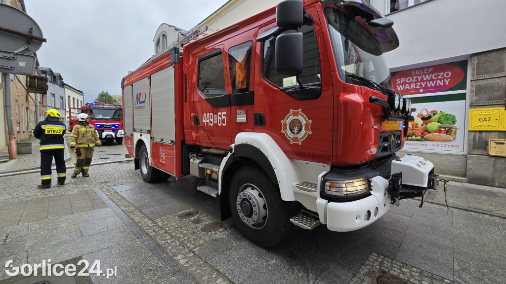 Pożar w centrum Gorlic (21.04.)