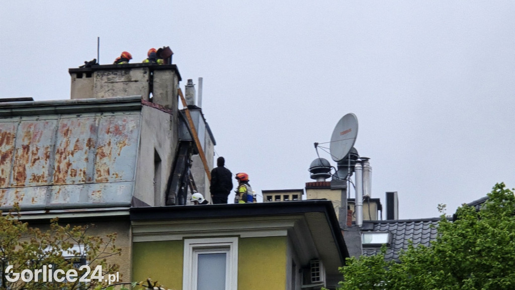 Pożar w centrum Gorlic (21.04.)
