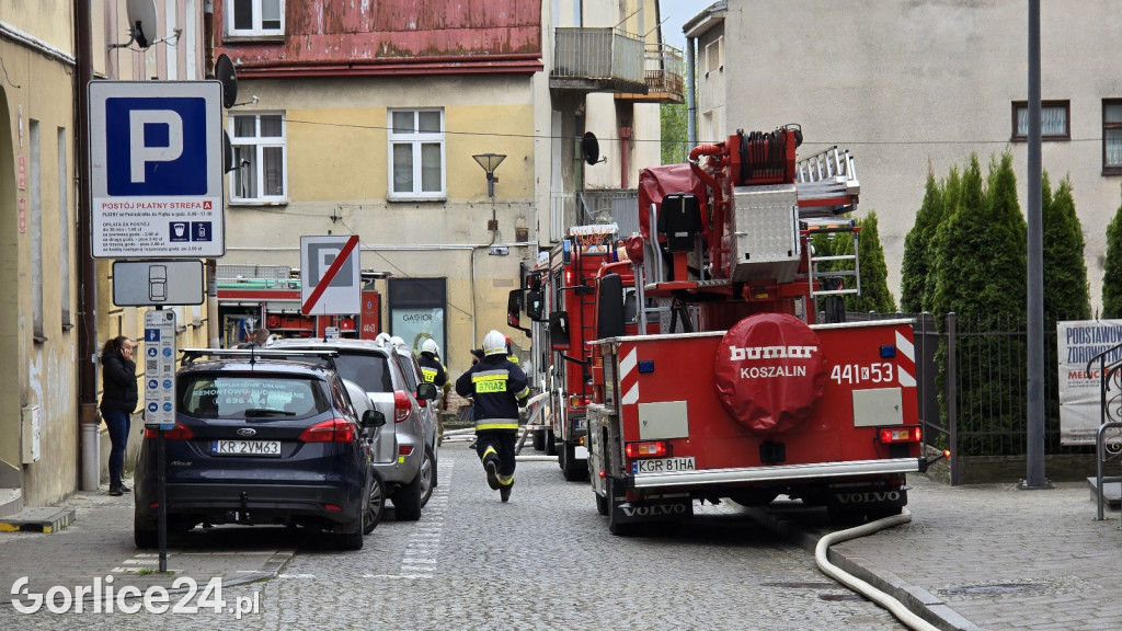 Pożar w centrum Gorlic (21.04.)