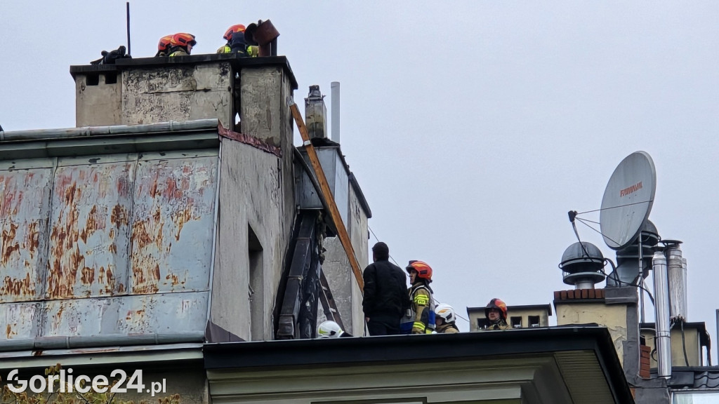 Pożar w centrum Gorlic (21.04.)