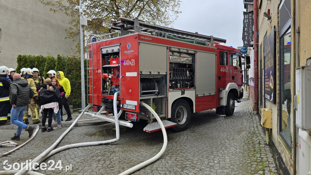 Pożar w centrum Gorlic (21.04.)