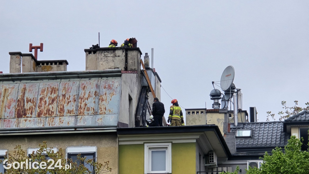 Pożar w centrum Gorlic (21.04.)