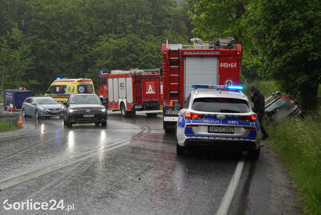 Zderzenie samochodów w  Szymbarku