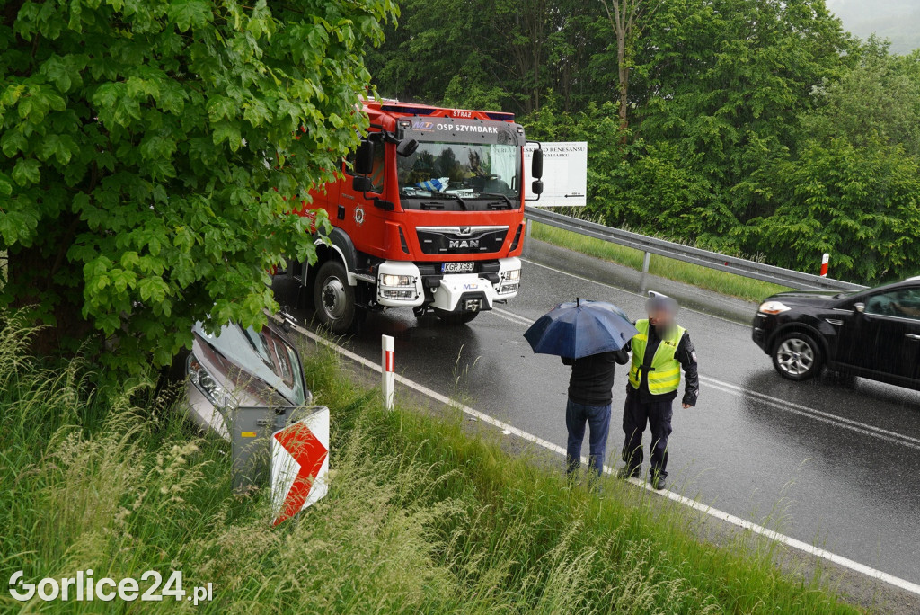 Zderzenie samochodów w  Szymbarku