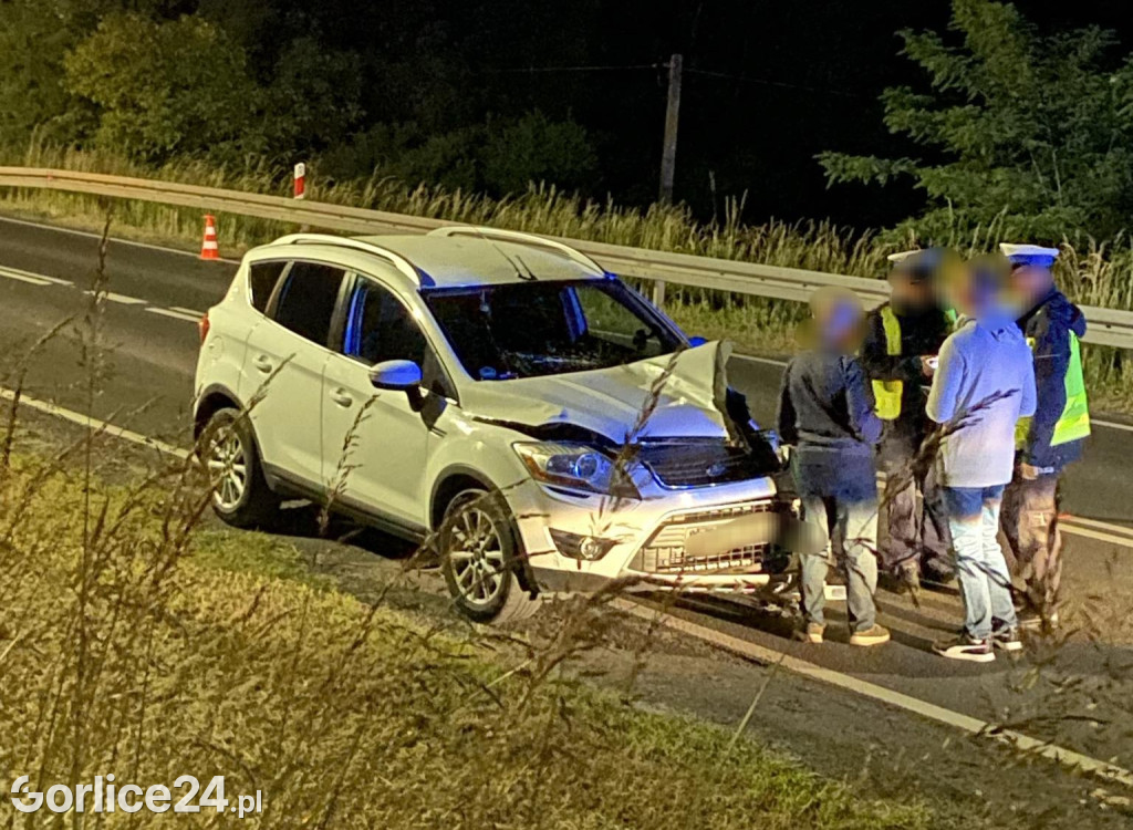 Kolizja na DK28 z dzikim zwierzęciem