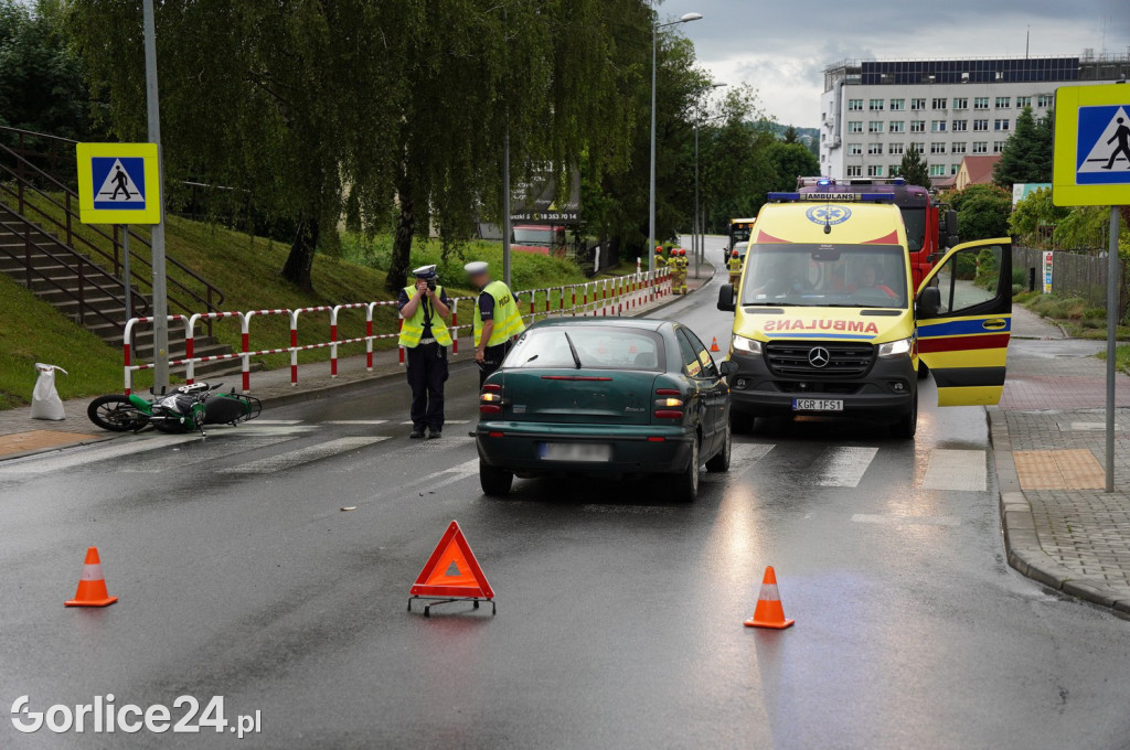 Zderzenie motocykla z osobówką na ul. Węgierskiej (04.06.)