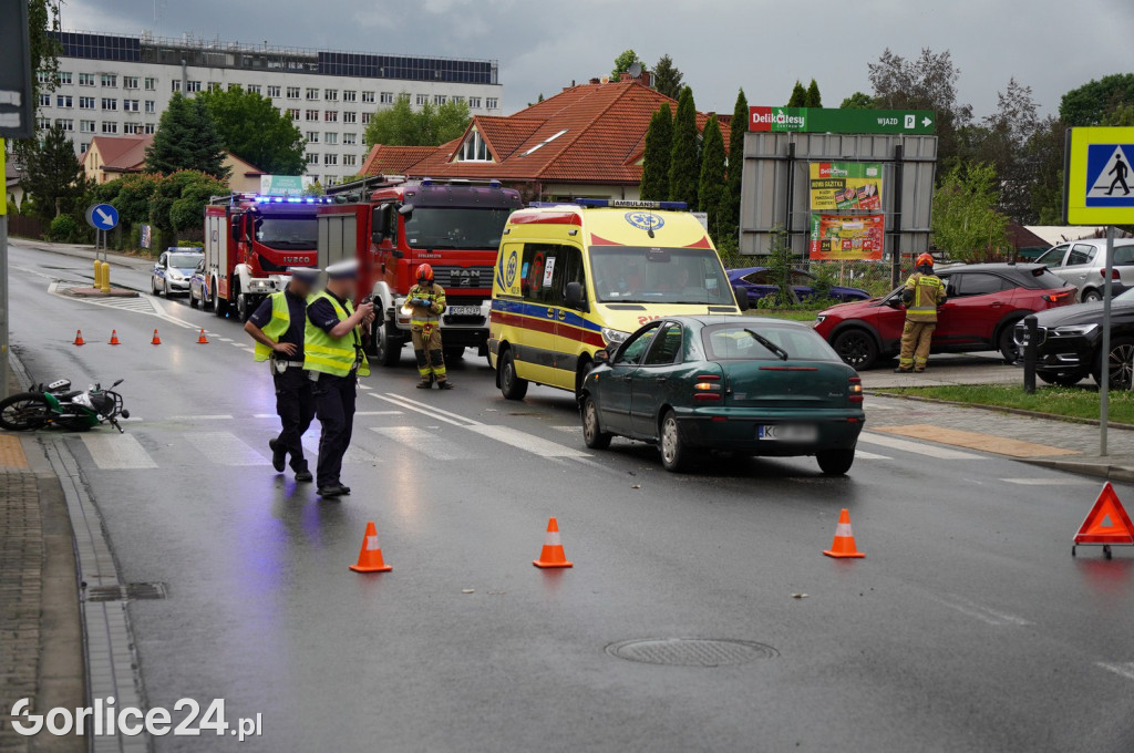 Zderzenie motocykla z osobówką na ul. Węgierskiej (04.06.)