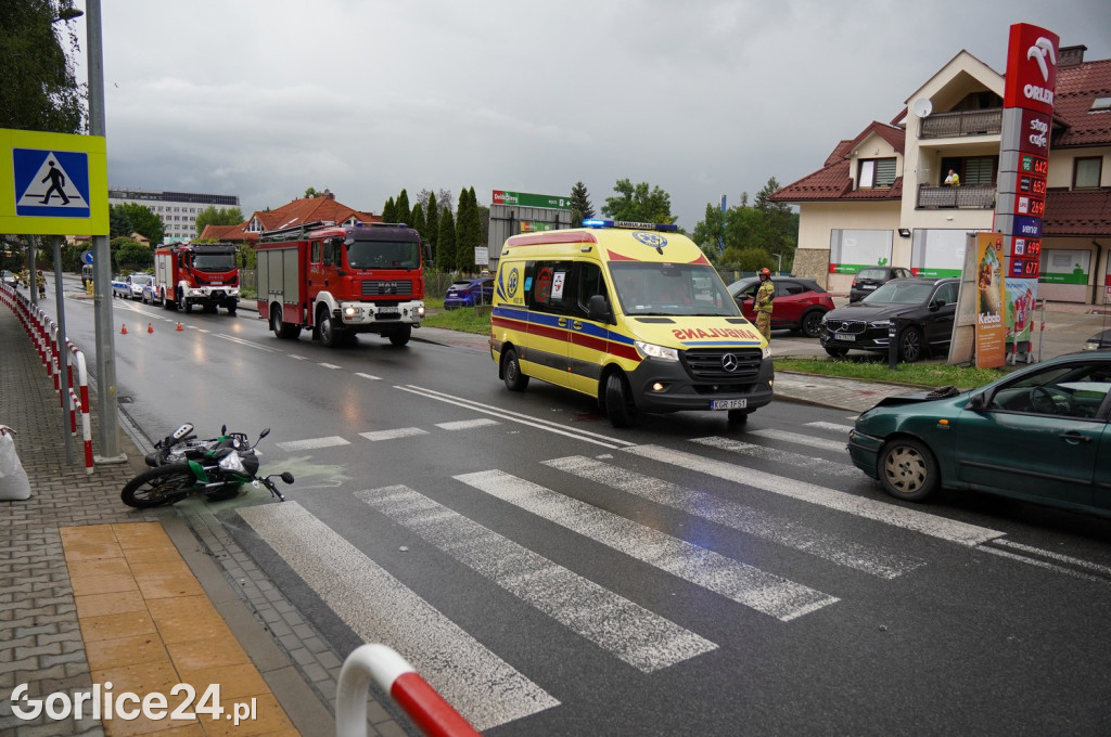 Zderzenie motocykla z osobówką na ul. Węgierskiej (04.06.)