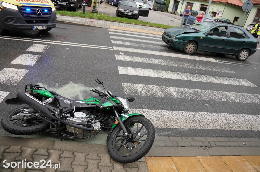 Zderzenie motocykla z osobówką na ul. Węgierskiej (04.06.)