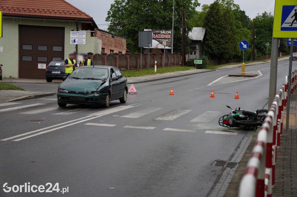 Zderzenie motocykla z osobówką na ul. Węgierskiej (04.06.)