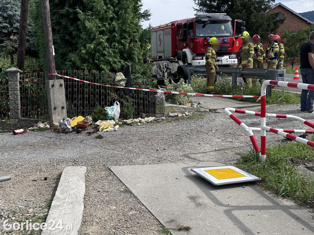 Dachowanie osobówki w Sękowej (20.07.)