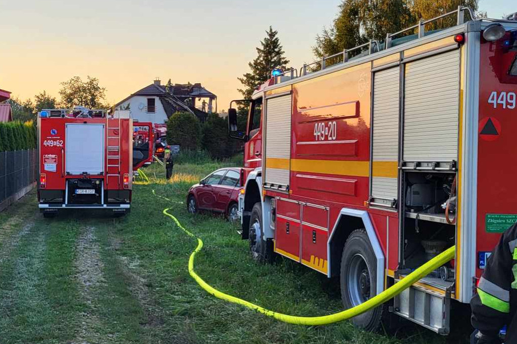 Pożar budynku w Libuszy (06.08.2024)