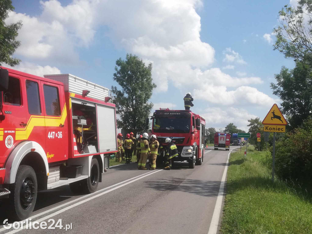 Zderzenie czołowe w Sędziszowej (10.08.2024)