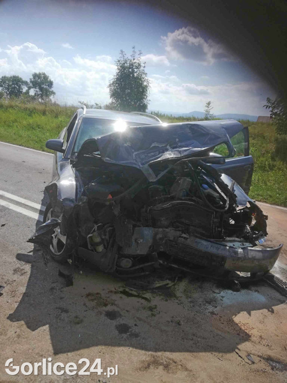 Zderzenie czołowe w Sędziszowej (10.08.2024)