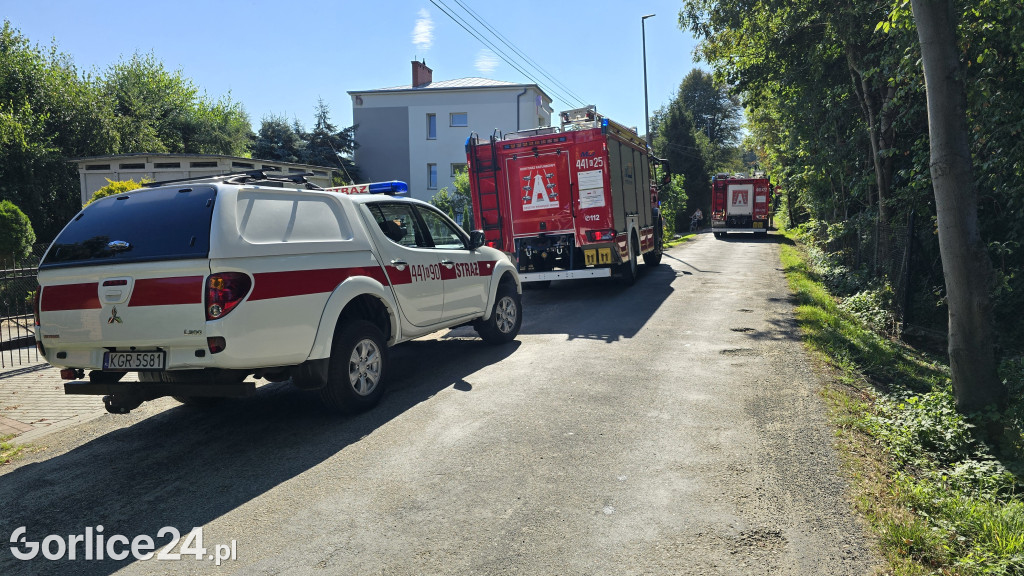 Akcja straży pożarnej na ul. Św. Maksyma (13.08.)