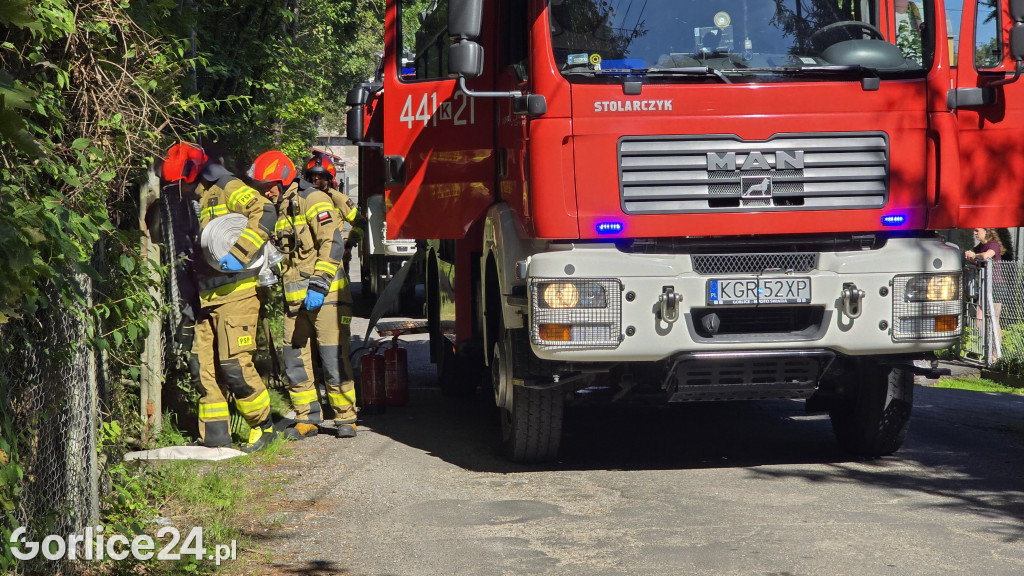 Akcja straży pożarnej na ul. Św. Maksyma (13.08.)