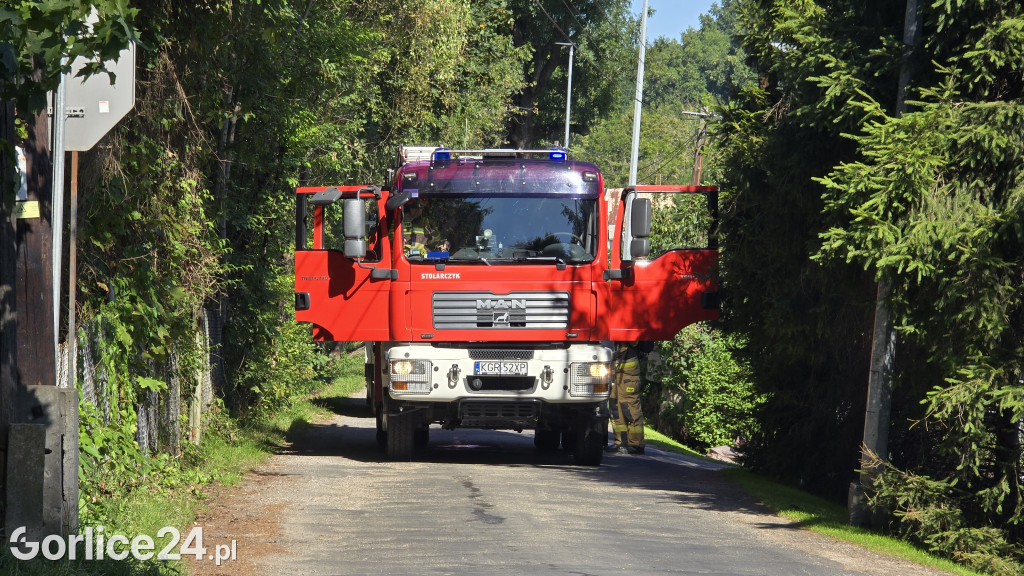 Akcja straży pożarnej na ul. Św. Maksyma (13.08.)