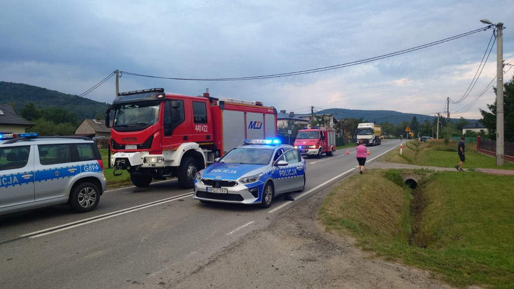 Zderzenie osobówki z samochodem ciężarowym 16.08.