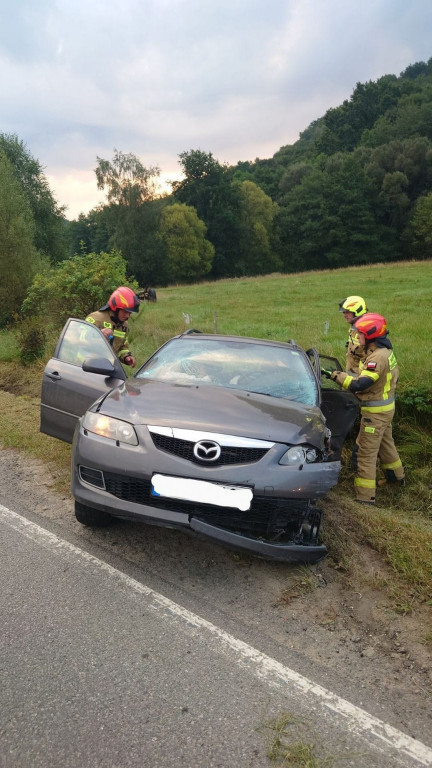 Zderzenie osobówki z samochodem ciężarowym 16.08.