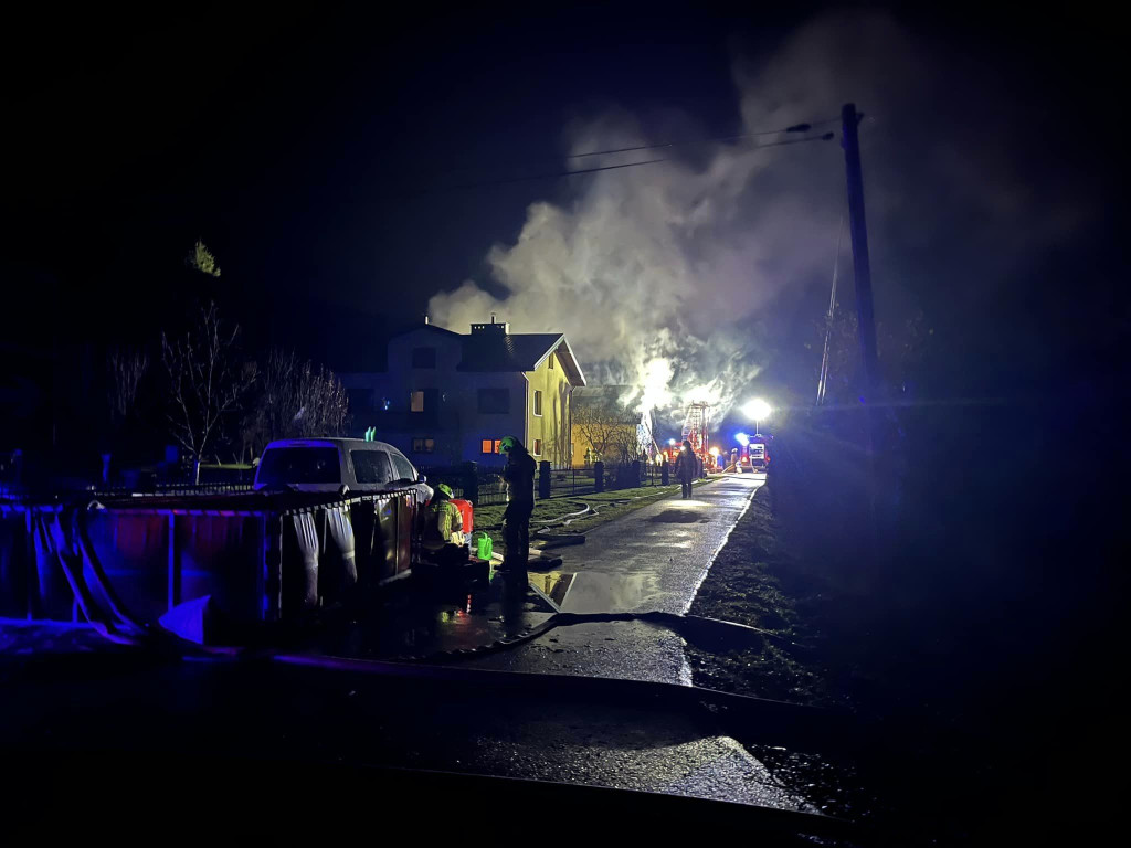 Pożar w Ropicy Górcej (14.11)