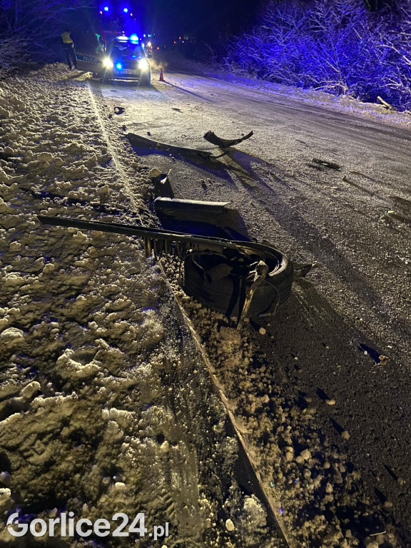 Zderzenie samochodów. Klimkówce (25.12.)