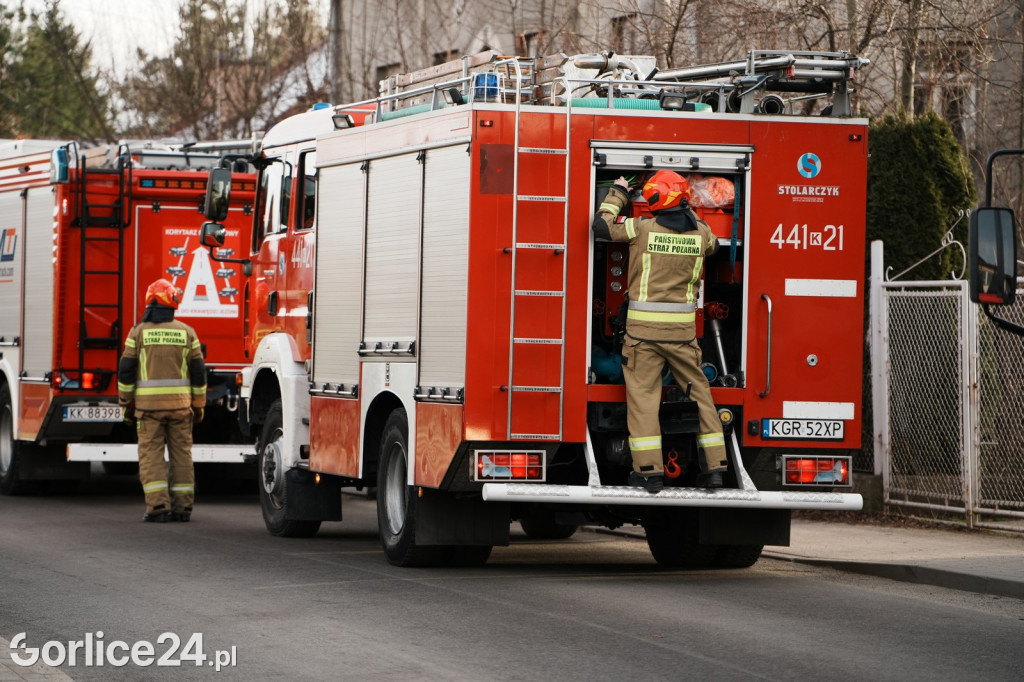 Pożar przy ul. Szpitalnej w Gorlicach (01.01.2025)