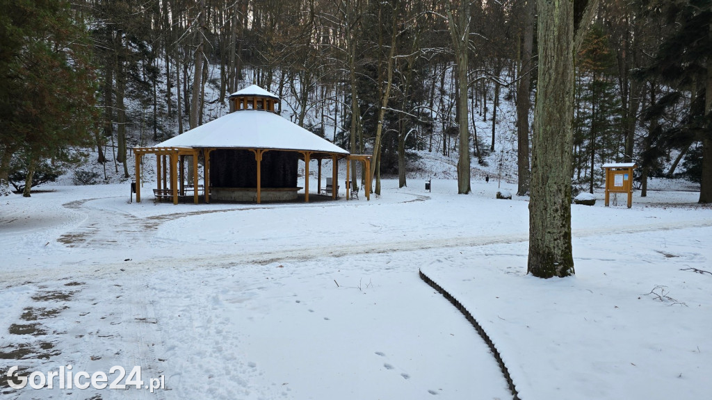 Park Miejski w Gorlicach zimą